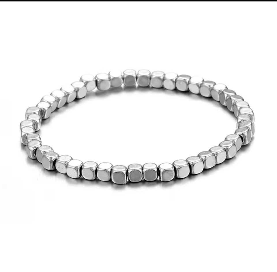 Cube Armband – Elastisch | Gold oder Silber