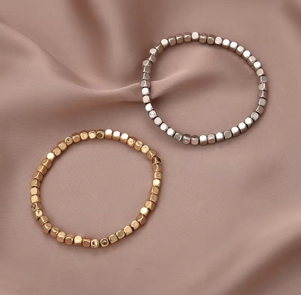 Cube Armband – Elastisch | Gold oder Silber